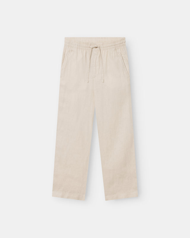 Baggy 100% flax pants beige