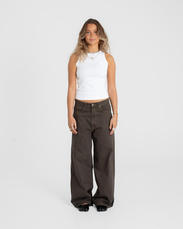 Extra Baggy Denim Jeans Brown