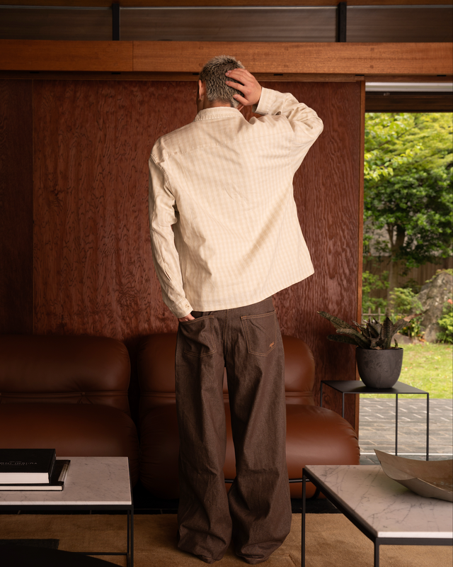 Checked Shirt Beige