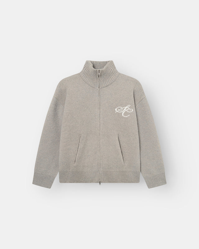Full-zip sweater light gray
