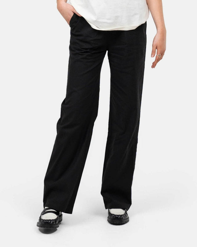 Heavyweight Hørbukser Højtaljede Sort | Skagen - clothing.dk