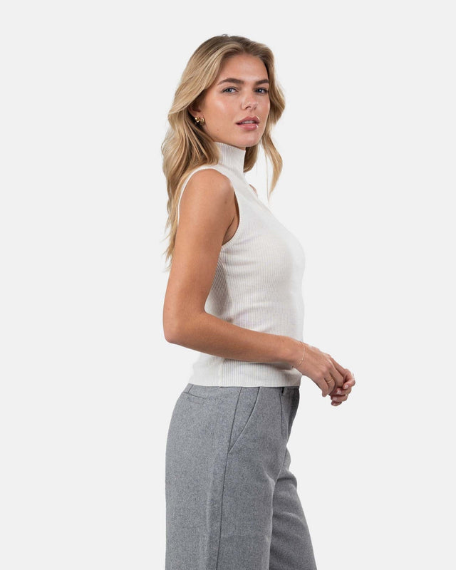 Highneck knitted Top Hvid | Skagen - clothing.dk