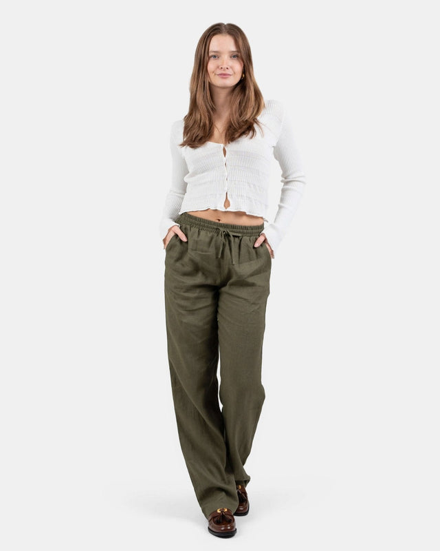 Hørbukser Højtaljede Army | Skagen - clothing.dk