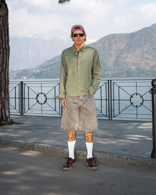 Langærmet Hørskjorte Army | Skagen - clothing.dk