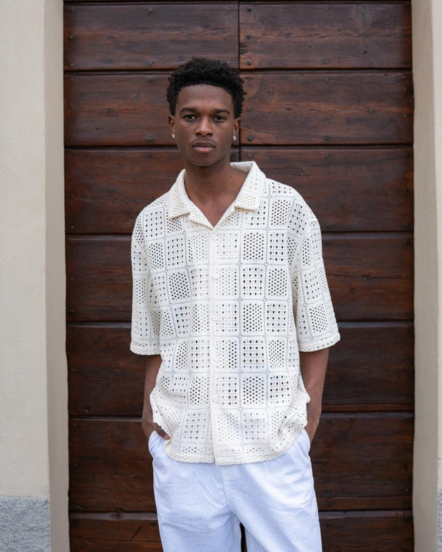 Strikkede skjorte Hvid | Skagen - clothing.dk