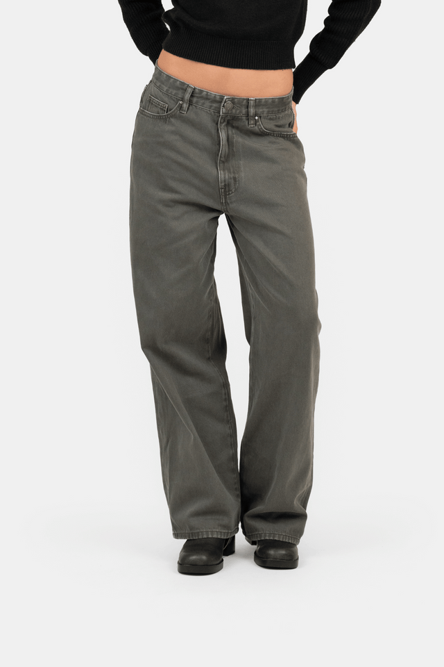 Baggy Denim Jeans Khaki Green