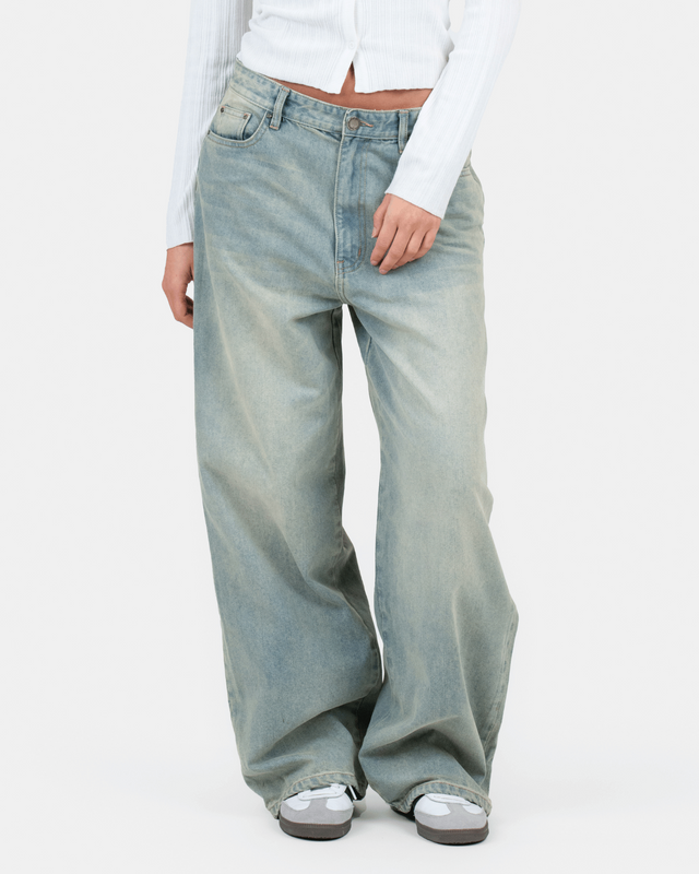 Baggy Denim Jeans Light Blue Vintage Wash