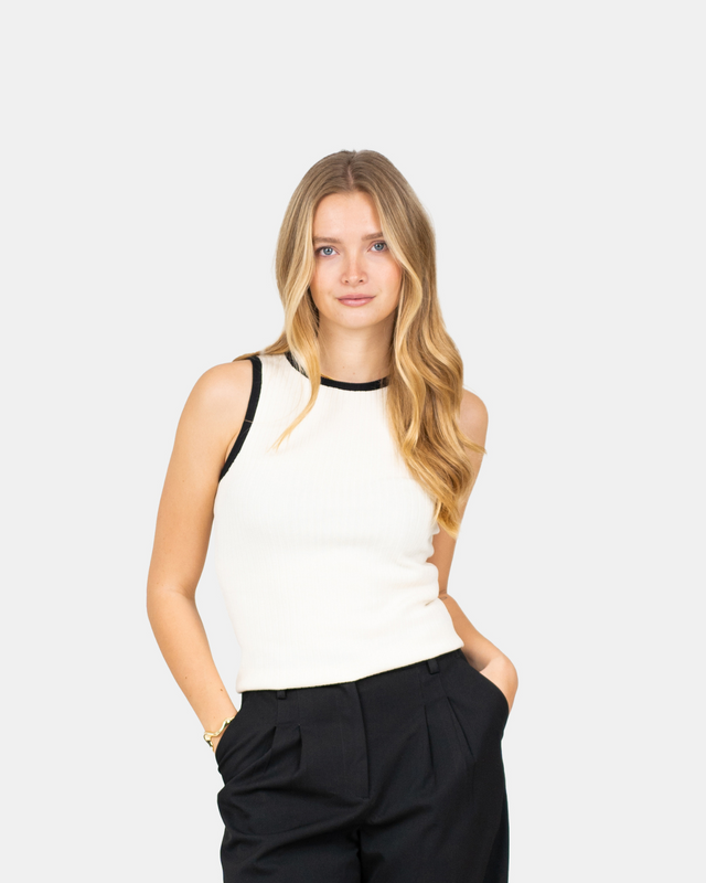 Contrast Tank Top Bright White