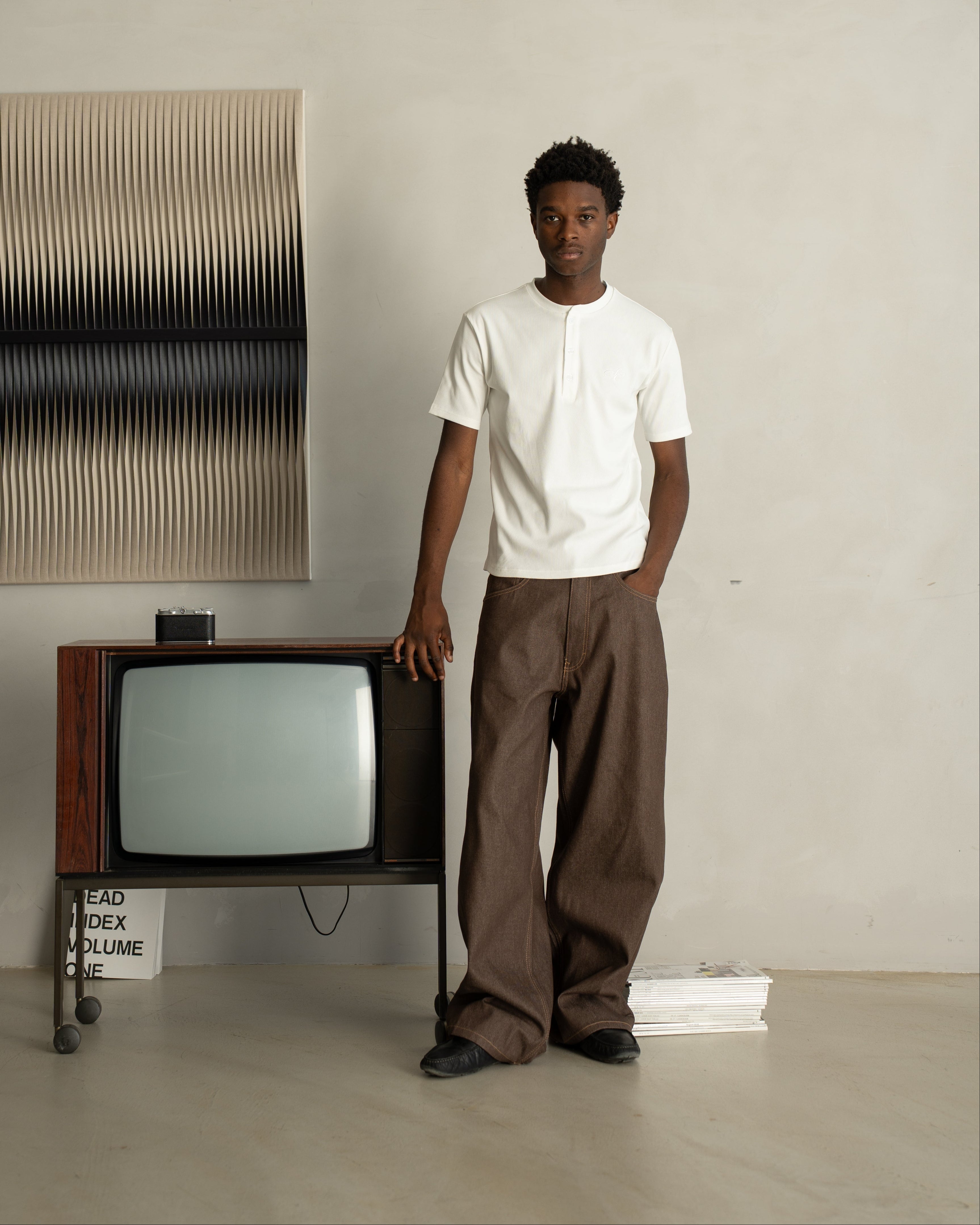Raw Selvedge Denim Jeans brown