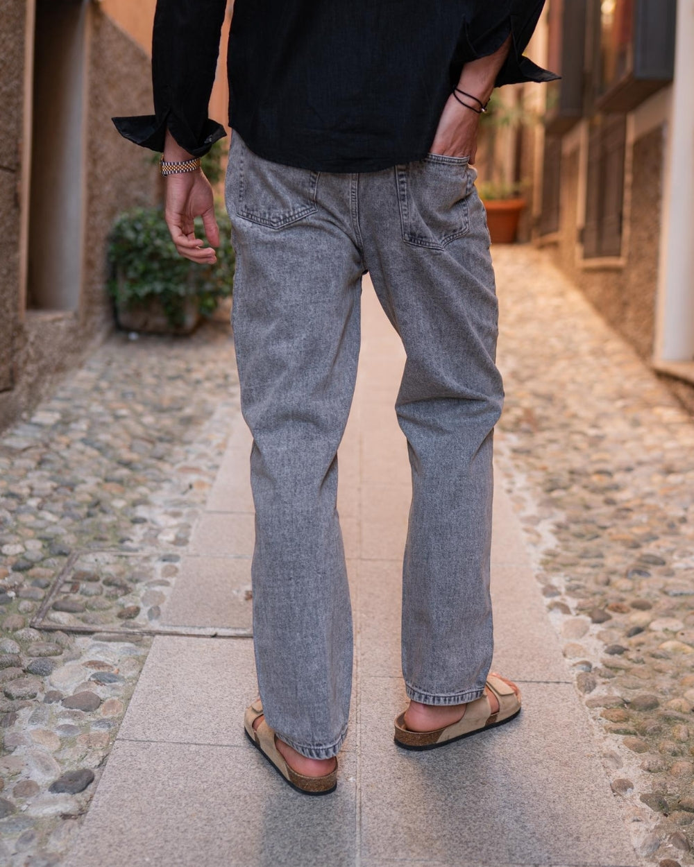 Regular Denim Jeans Washed Gray