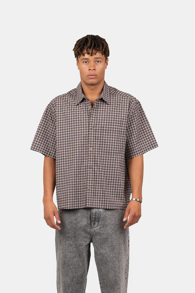 Checked short sleeve shirt