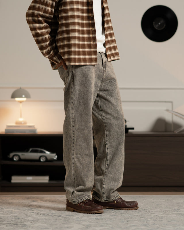 Baggy denim jeans washed gray