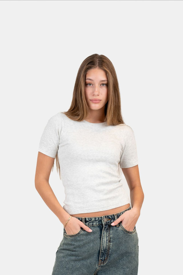 T-shirt With Fitted Sleeves Grey