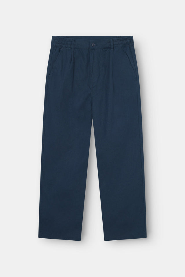 Baggy Linen Pants Navy