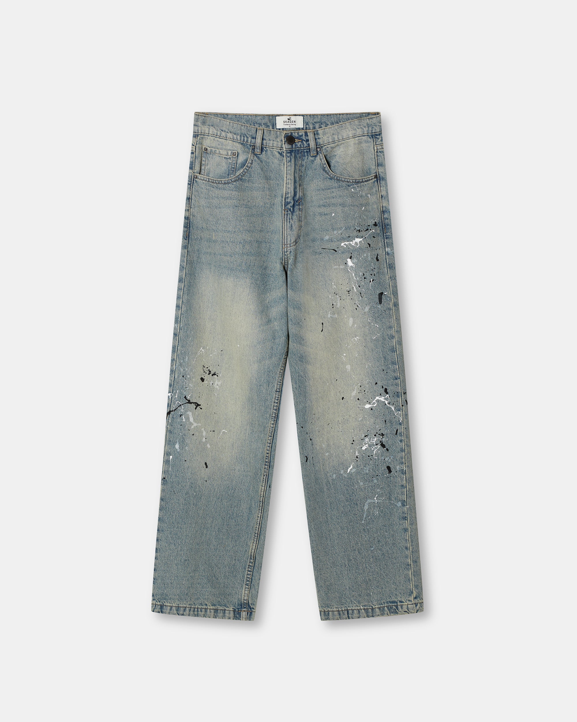 Baggy Denim Jeans Paint Splatter
