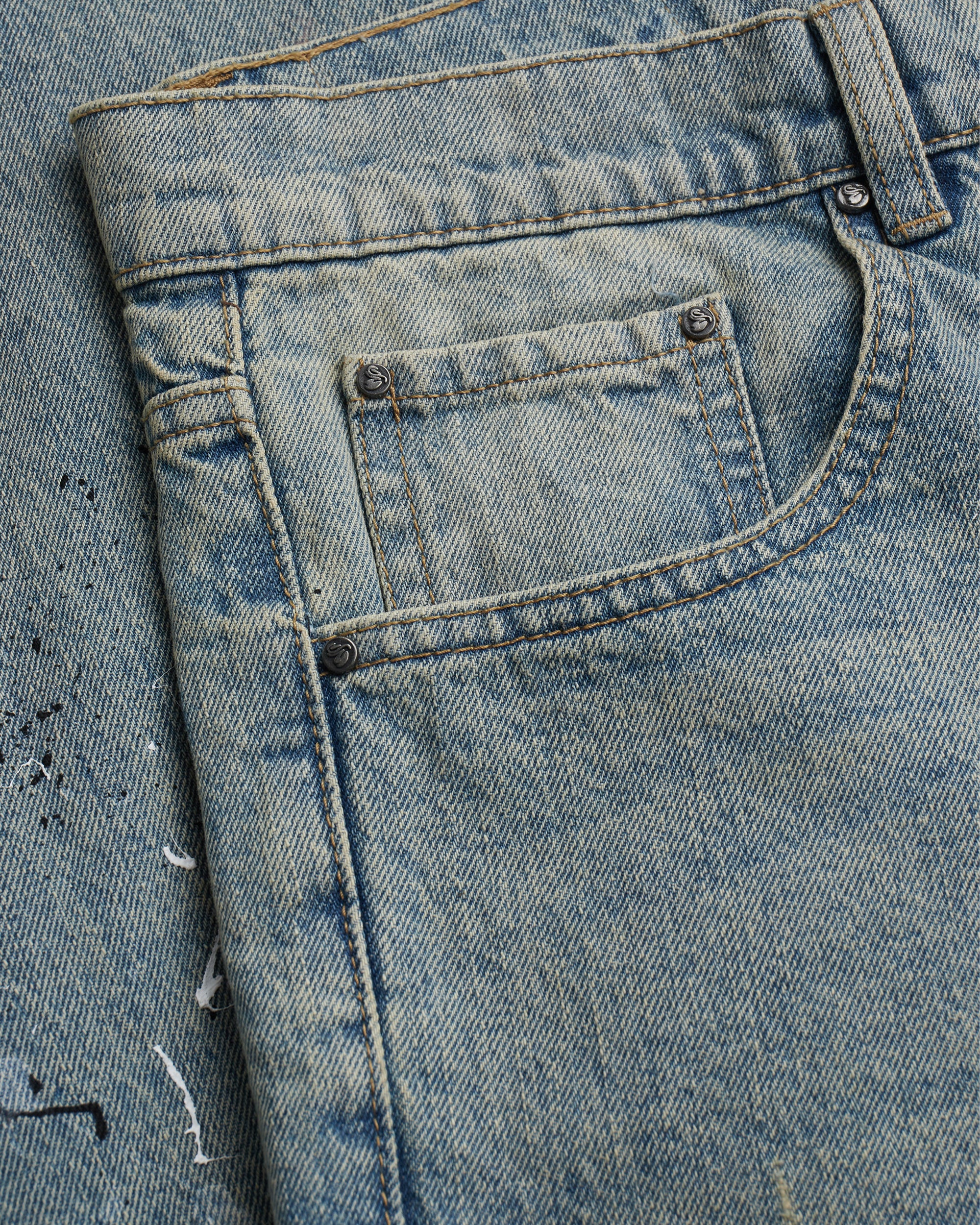 Baggy Denim Jeans Paint Splatter