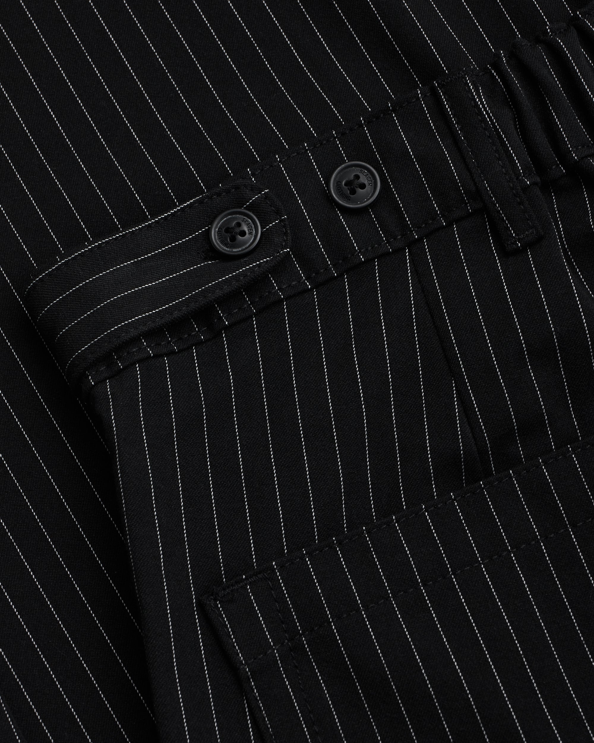 Baggy Suit Pants Black Pinstriped