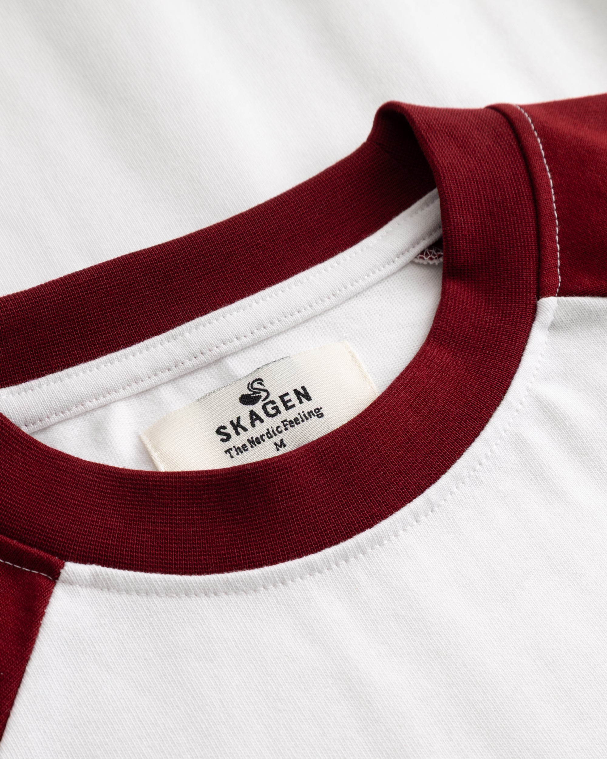 Raglan Longsleeve T-shirt White/Bordeaux