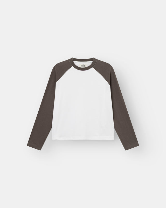 Raglan Longsleeve T-shirt White/Grey