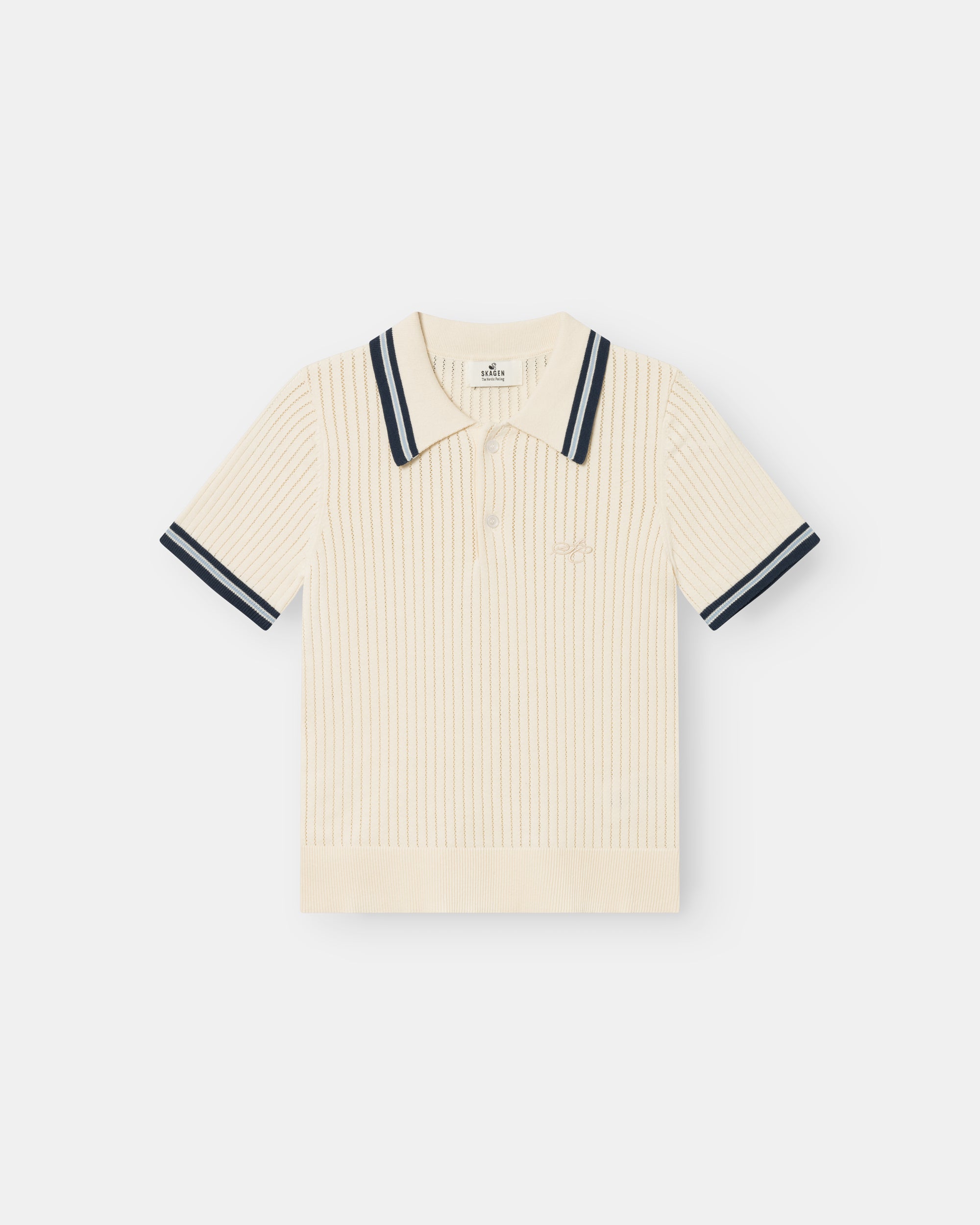 Short -sleeved polo white