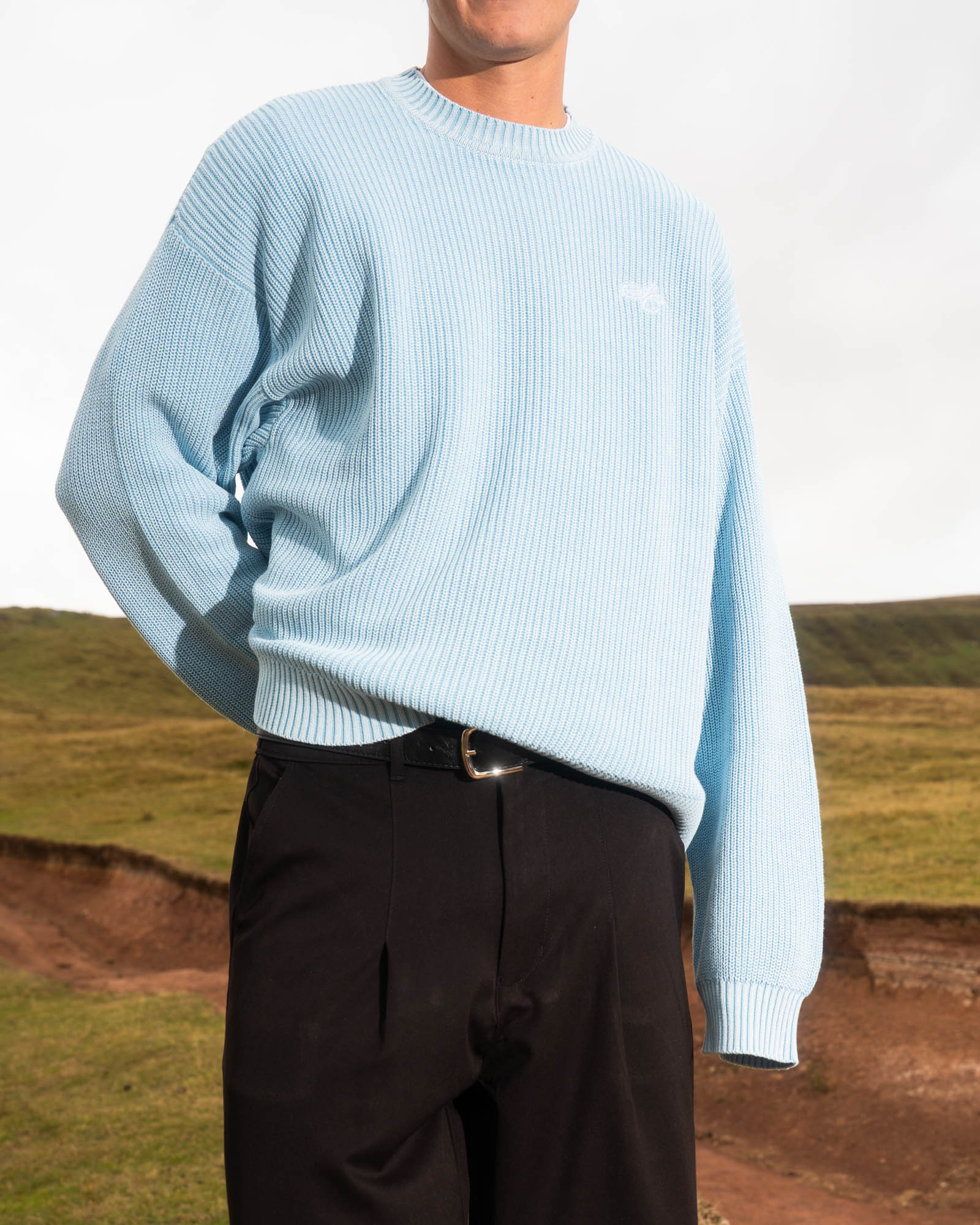 Knit Sweater Washed Blue
