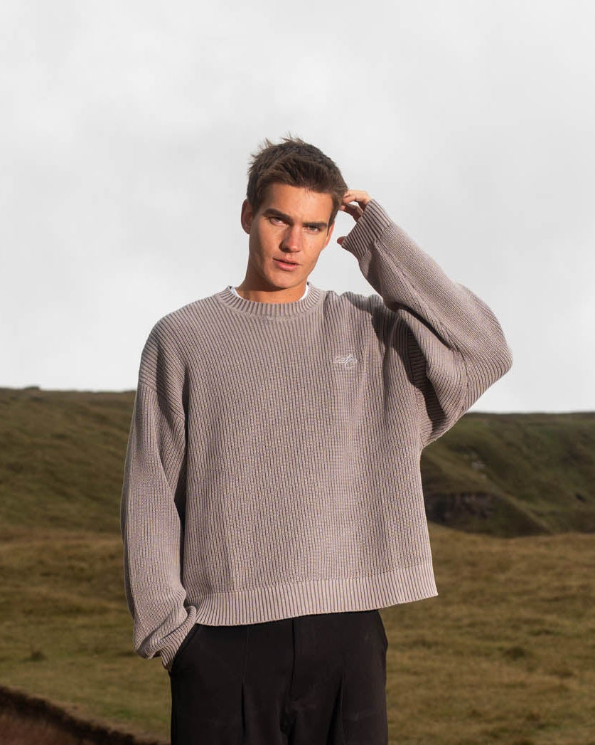 Knit Sweater Washed Grey