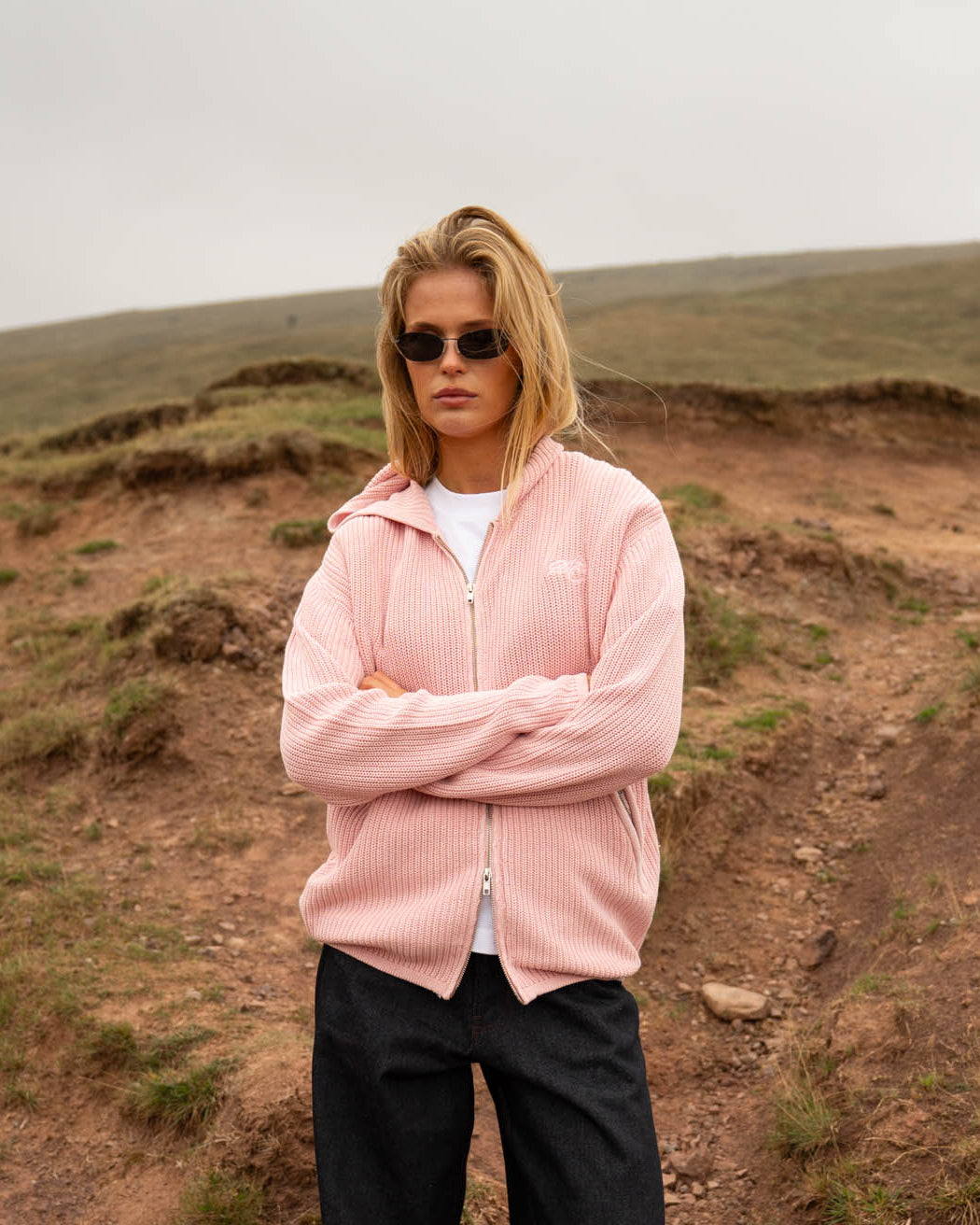 Knit Hoodie Washed Pink