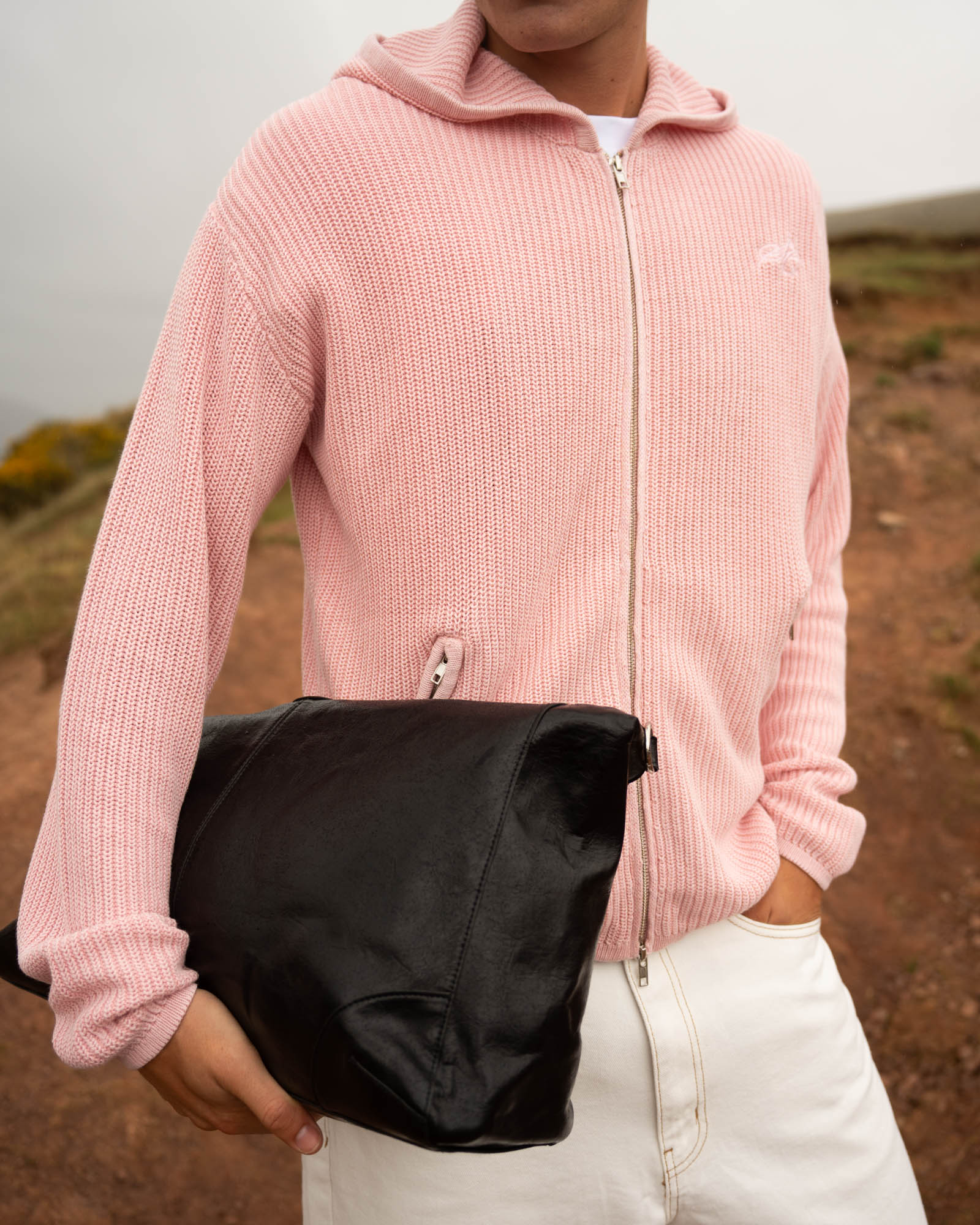 Knit Hoodie Washed Pink