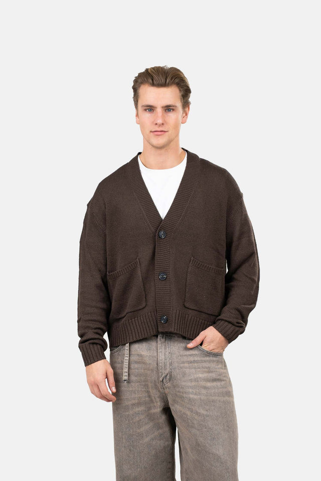 Cardigan With Pockets Brown