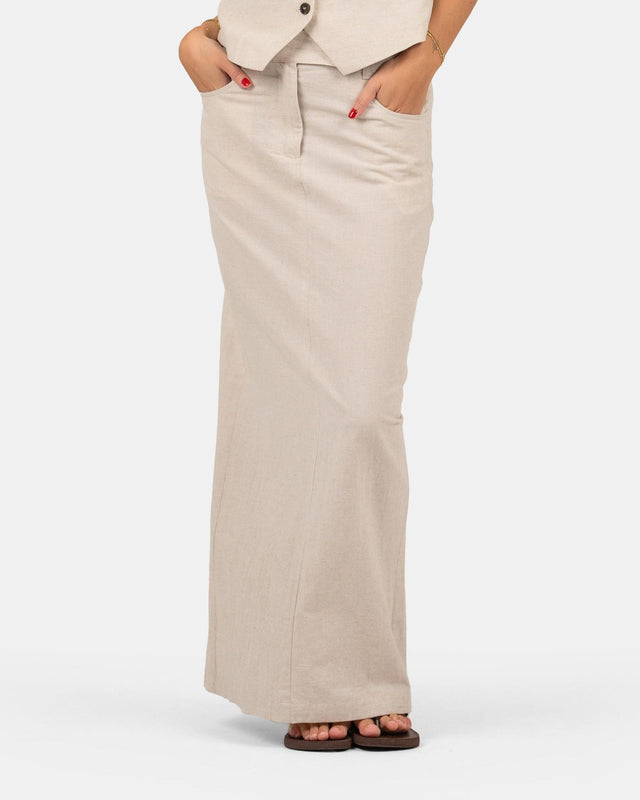 Linen skirt Beige