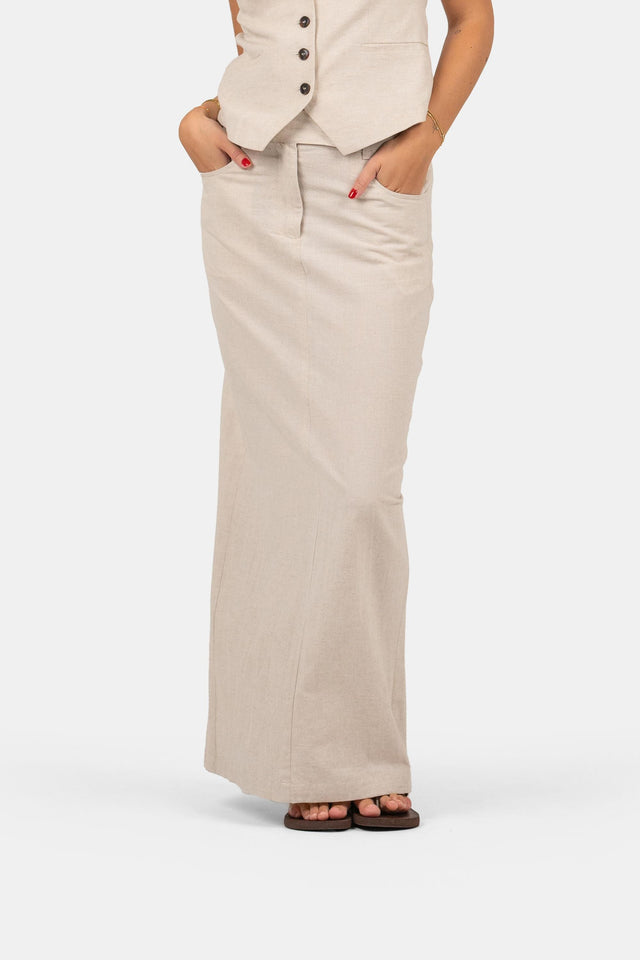 Linen skirt Beige