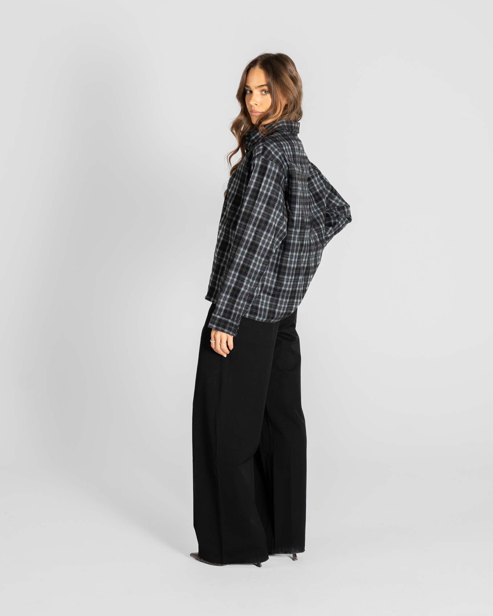 Checkered flannel shirt gray