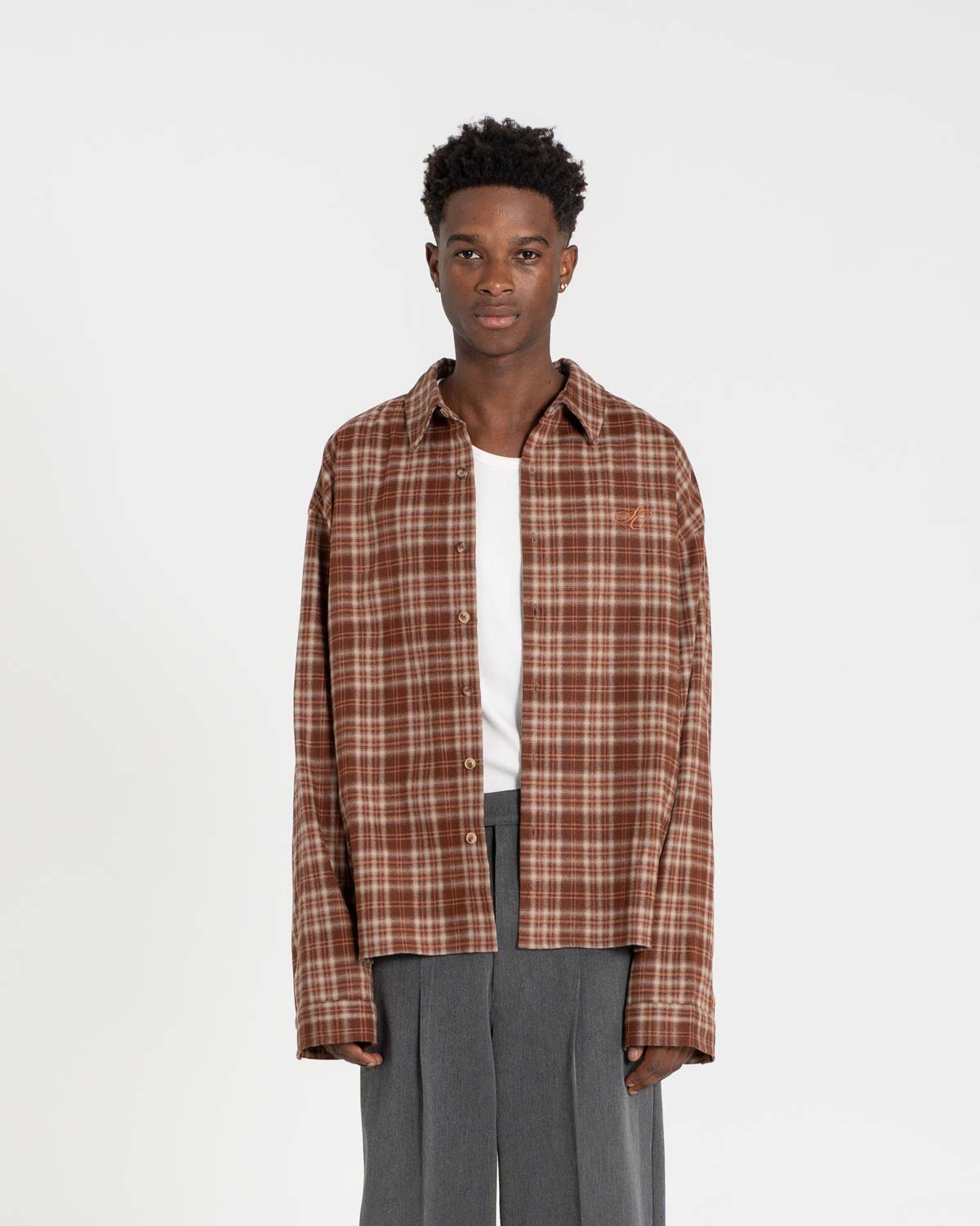 Checkered flannel shirt Bordeaux