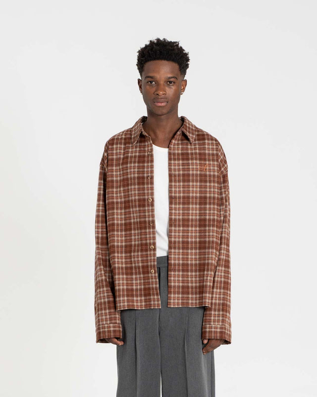 Checked Flannel shirt bordeaux