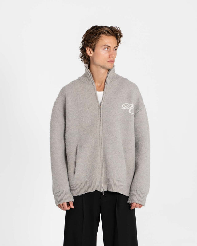 Full-zip Sweater Light grey