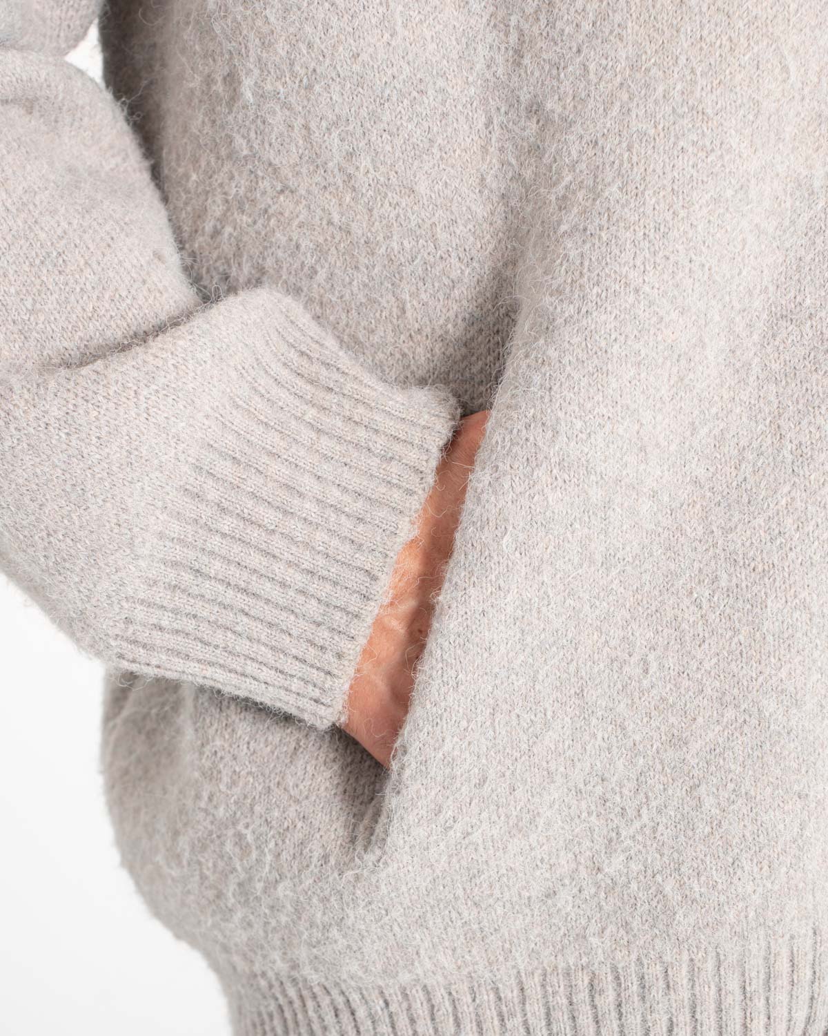 Full-zip Sweater Light grey