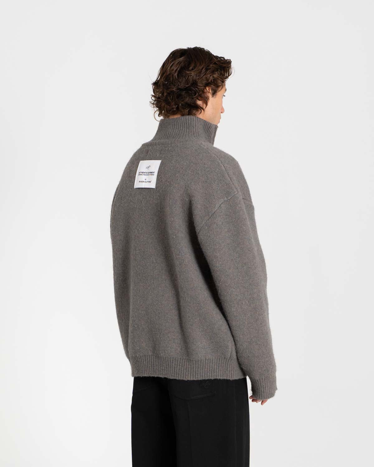 Full-zip sweater dark gray