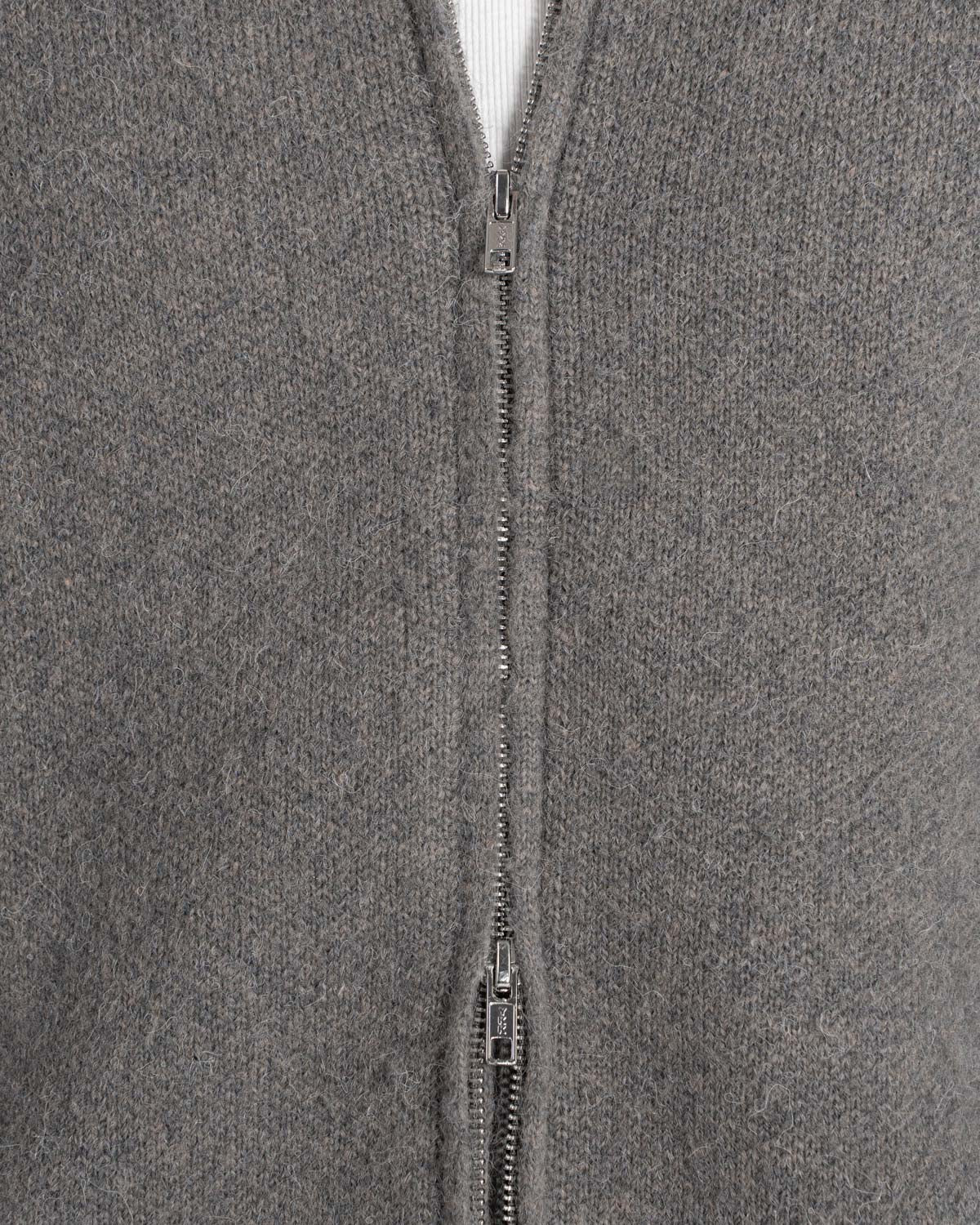 Full-zip sweater dark gray