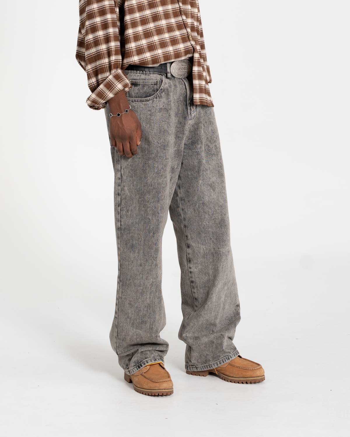 Baggy denim jeans washed gray