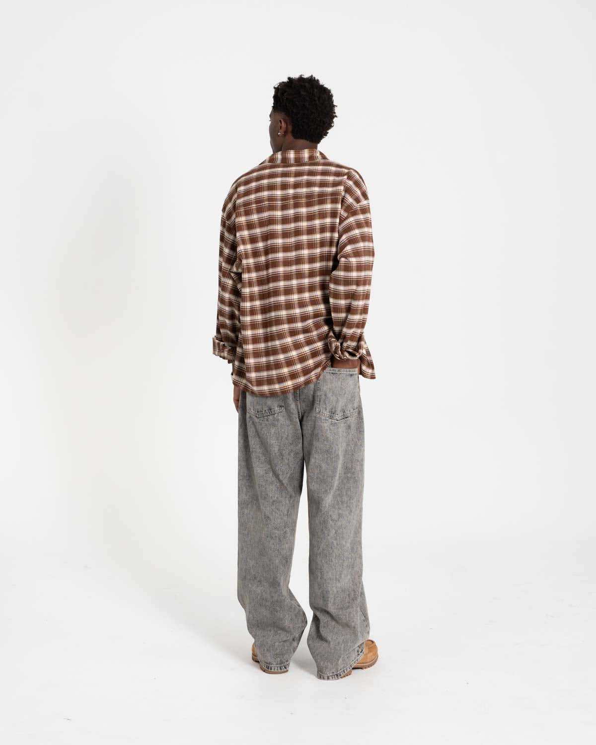 Baggy denim jeans washed gray