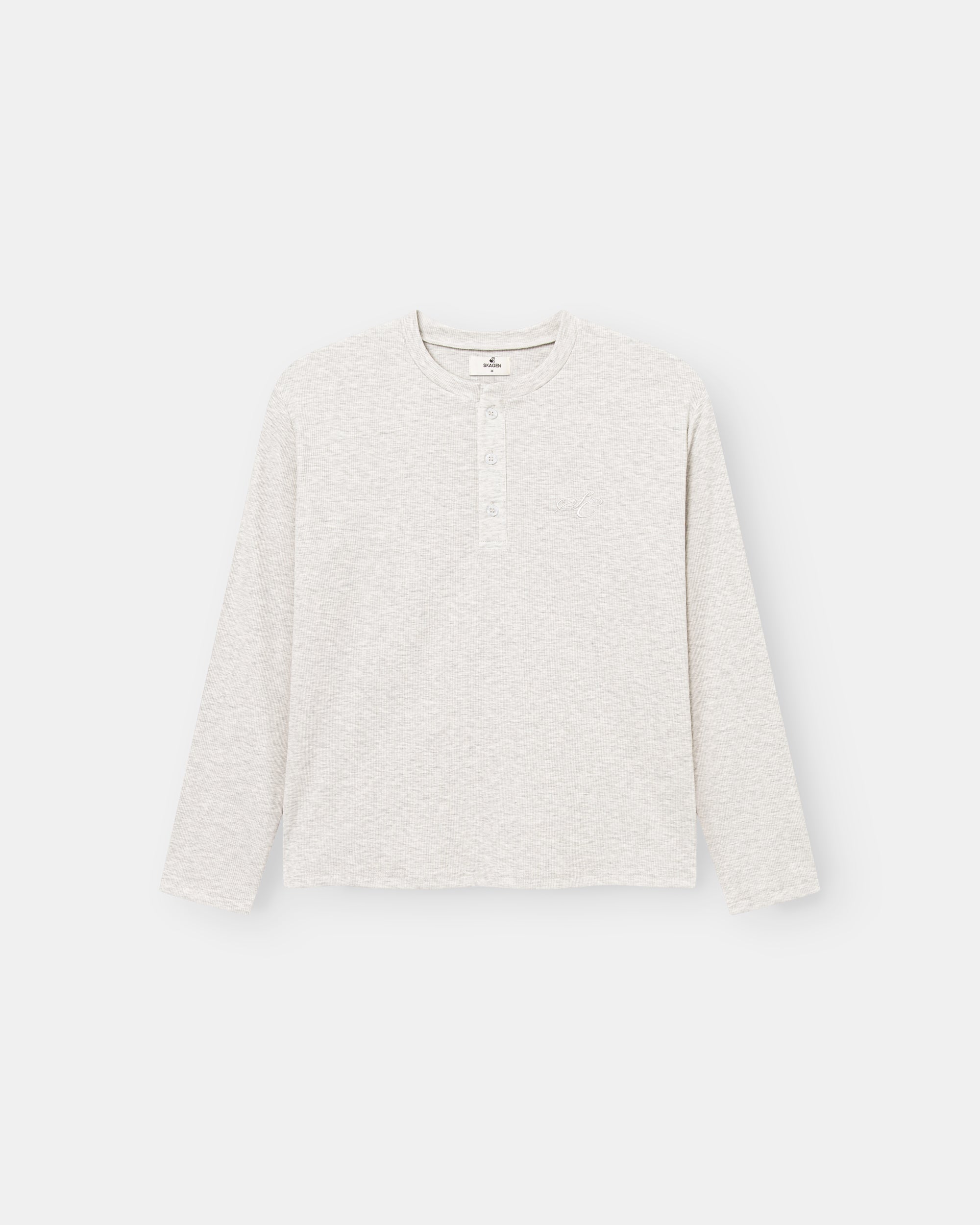 Henley Long Sleeve Heather Grey Dame