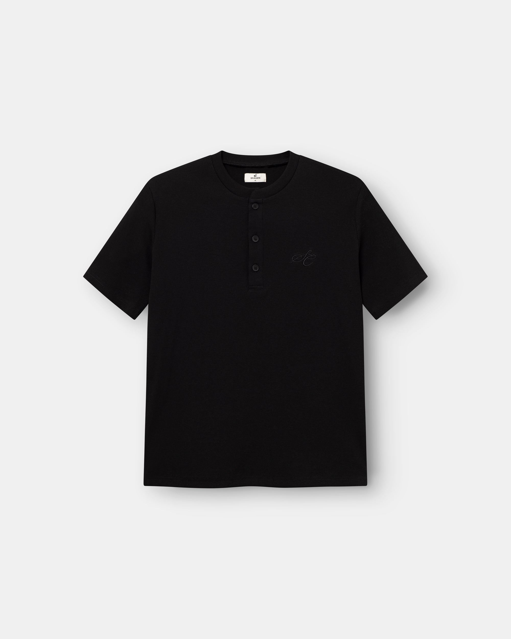 Henley Short Sleeve Black Dame