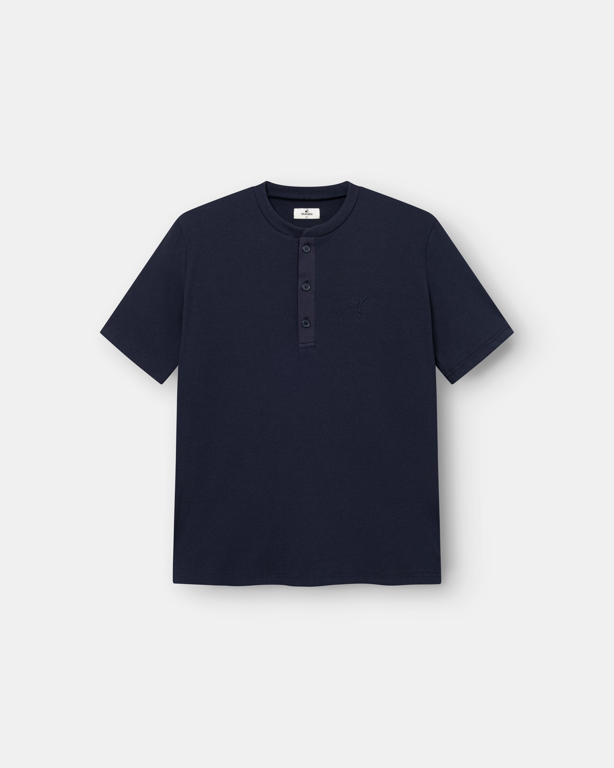 Henley Short Sleeve Navy Dame