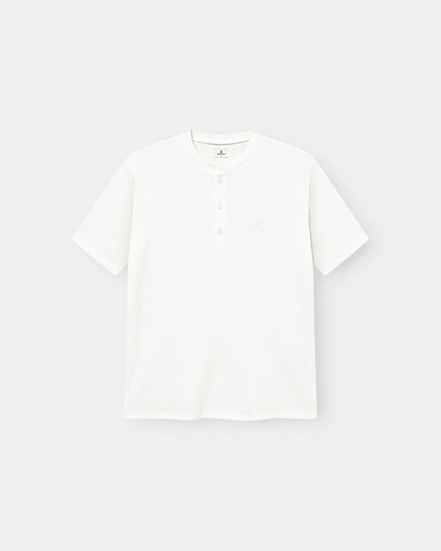 Henley Short Sleeve White dame