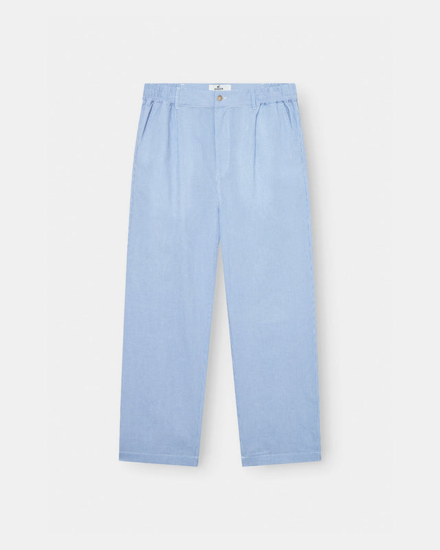 Baggy Linen Pants Blue Striped