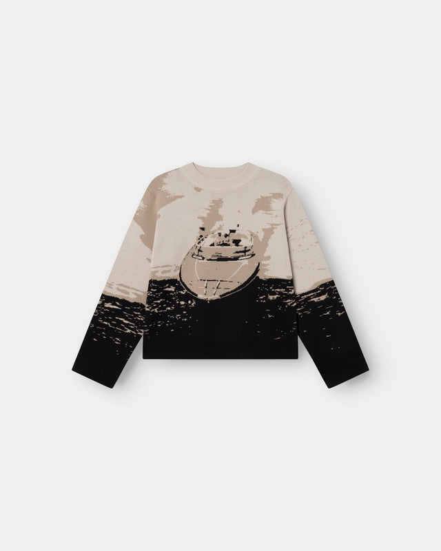 Jaquard Knit Brown Boat
