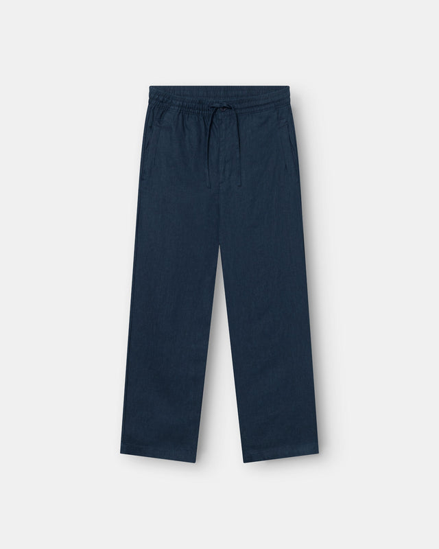 Baggy 100% Linen Pants Navy
