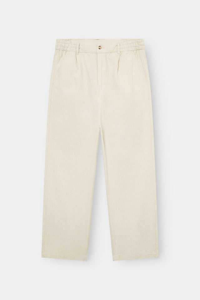 Baggy Linen Pants Beige