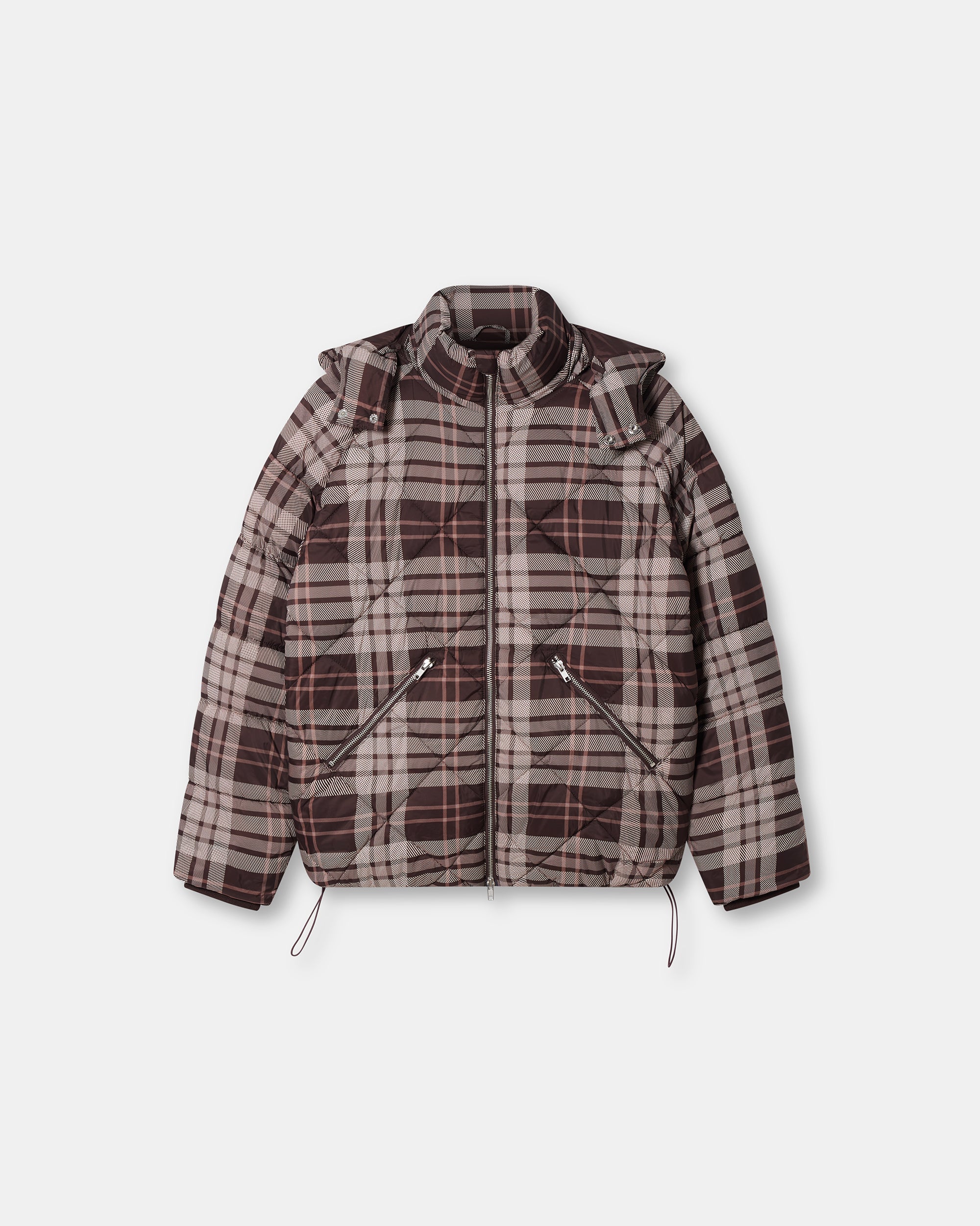 PUFFER JACKET BROWN CHECKED