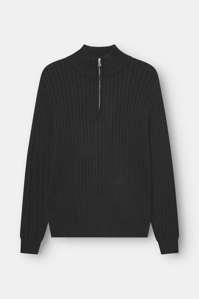 Half Zip Knit Black